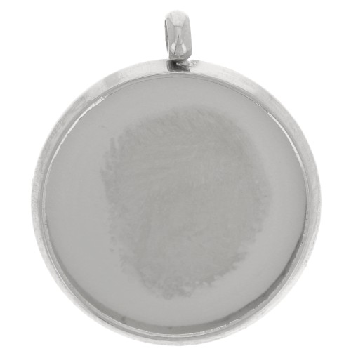 303L stainless steel Pendant setting for flat base 12mm cabochon x1