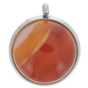 303L stainless steel Pendant setting for flat base 12mm cabochon x1