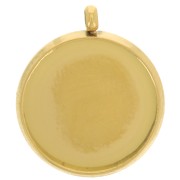 303L stainless steel Pendant setting for flat base 12mm cabochon - Gold x1|raw }}