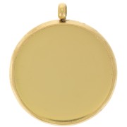 303L stainless steel Pendant setting for flat base 14mm cabochon - Gold x1|raw }}