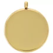 303L stainless steel Pendant setting for flat base 14mm cabochon - Gold x1