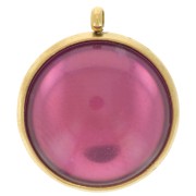 303L stainless steel Pendant setting for flat base 14mm cabochon - Gold x1