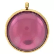 303L stainless steel Pendant setting for flat base 14mm cabochon - Gold x1