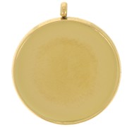 303L stainless steel Pendant setting for flat base 16mm cabochon - Gold x1|raw }}