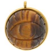 303L stainless steel Pendant setting for flat base 16mm cabochon - Gold x1