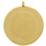 303L stainless steel Pendant setting for flat base 18mm cabochon - Gold x1|raw }}