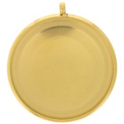 303L stainless steel Pendant setting for flat base 20mm cabochon - Gold x1|raw }}