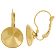 Stainless steel 303L earrings Rivoli 1122 for 14mm cabochon - Gold x2|raw }}