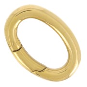 18mm 316L stainless steel oval lobster clasp - Gold x1|raw }}
