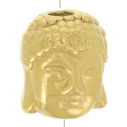 Buddha Head Bead 9x11 mm - Gold-Plated 304 Stainless Steel x1