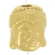 Buddha Head Bead 9x11 mm - Gold-Plated 304 Stainless Steel x1