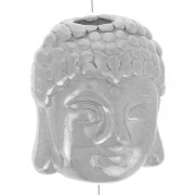 Buddha-Head Bead, 9x11 mm - 304 Stainless Steel x1