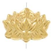 Lotus Flower Bead 8x12 mm - Gold-Plated 304 Stainless Steel x1