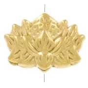 Lotus Flower Bead 8x12 mm - Gold-Plated 304 Stainless Steel x1