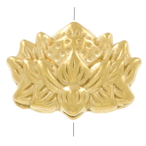 8x12mm 316L stainless steel Lotus flower bead - Gold x1