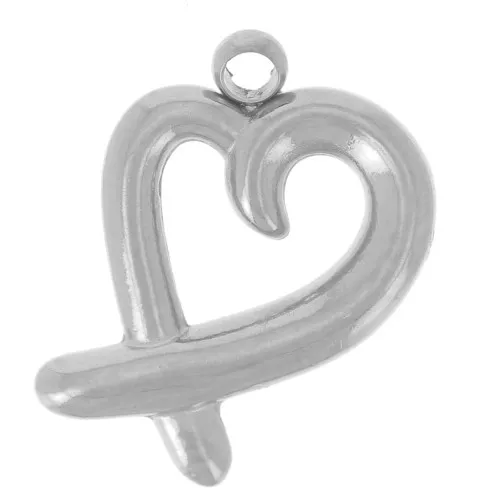 12x8.5mm 304L stainless steel Hollow heart charm x1