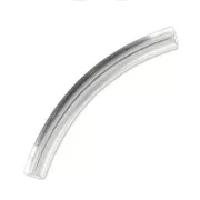 Tube 35x4mm Rhodium tone  x1