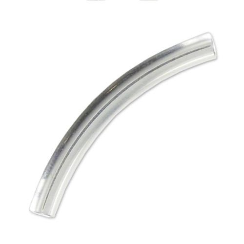 Tube 35x4mm Rhodium tone  x1
