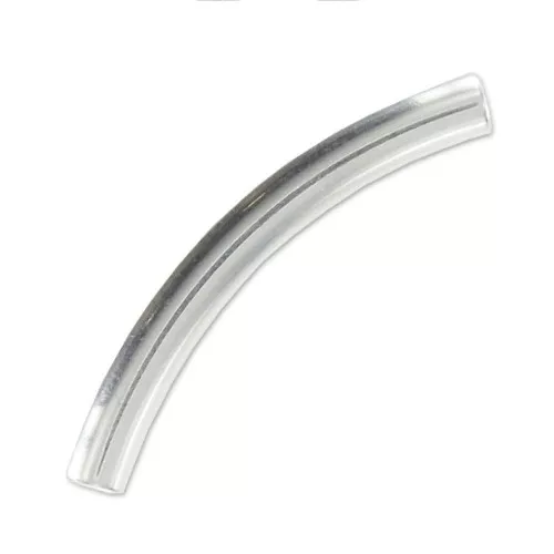 Tube 35x4mm Rhodium tone  x1