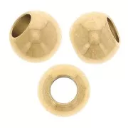 6 mm round beads with 3 mm hole - 316 stainless steel Gold x10