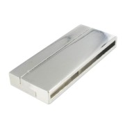 Magnetic clasp 42x17mm Rhodium tone x1|raw }}