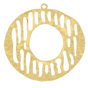 30mm stainless steel 316L hammered graphic irregular Pendants - Gold x2|raw }}