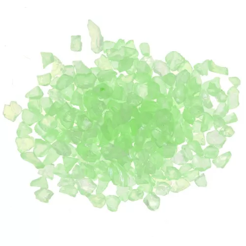 Crushed glass chips for resin - Irregular shine - Light green AB x7g