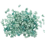 Crushed glass chips for resin - Irregular shine - Turquoise metallic x10g|raw }}