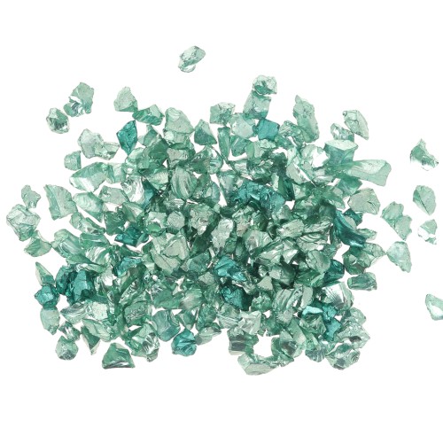 Crushed glass chips for resin - Irregular shine - Turquoise metallic x10g