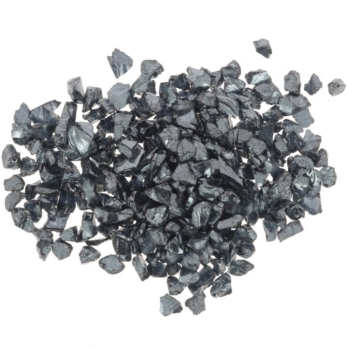 Crushed glass chips for resin - Irregular shine - Metallic black x10g