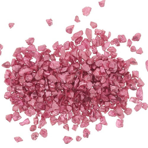 Crushed glass chips for resin - Irregular shine - Metallic red x10g
