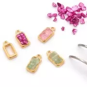 Crushed glass chips for resin - Irregular shine - Mix Gold - Silver x10g