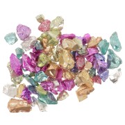 Crushed glass chips for resin - Irregular shine - Multicolored metallic x10g|raw }}