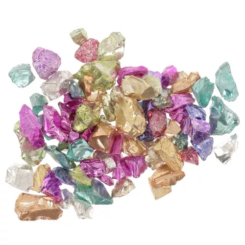 Crushed glass chips for resin - Irregular shine - Multicolored metallic x10g