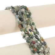 4 - 6mm Irregular nugget gemstone beads - Moss Agate x39cm