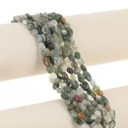 4 - 6mm Irregular nugget gemstone beads - Moss Agate x39cm