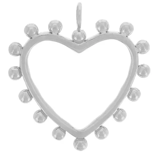 20x18mm 304L stainless steel Hollow heart pendant with small ball x1