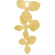 Spacers pendants 3 orchid flowers 45x22 mm Stainless steel 30 Gold x2