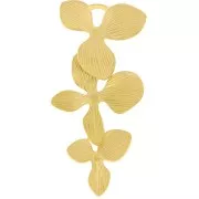 Spacers pendants 3 orchid flowers 45x22 mm Stainless steel 30 Gold x2