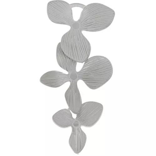 45x22mm Stainless steel 316L Intercalary pendants 3 orchid flowers x2