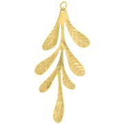 56x24mm 304L stainless steel Leaf pendants - Gold x2