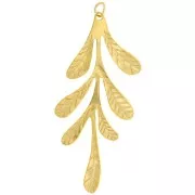 56x24mm 304L stainless steel Leaf pendants - Gold x2
