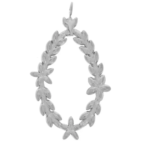 34x19mm Stainless steel 304L Pendants laurel leaf wreath x2