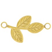 22x12mm Stainless steel 316L 2-ring leaf spacers - Gold x4