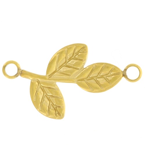 22x12mm Stainless steel 316L 2-ring leaf spacers - Gold x4