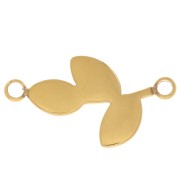 22x12mm Stainless steel 316L 2-ring leaf spacers - Gold x4