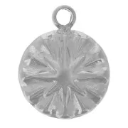 7mm 304L stainless steel round North Star charm x1