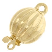 10x16mm Striated ball clip clasp - Gold Tone x1