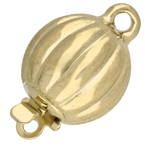 10x16mm Striated ball clip clasp - Gold Tone x1
