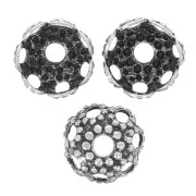 Filigreed saucers 4mm Old silver tone x20